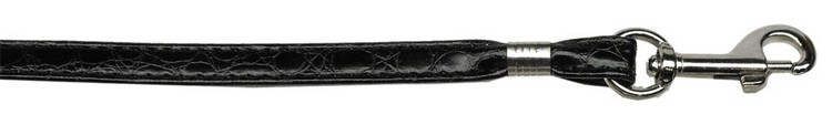 Faux Snake Skin 3/8" plain leash Black 3/8'' Plain Leash